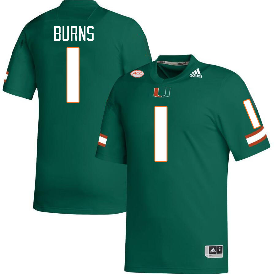 #1 Artie Burns Miami Hurricanes Jerseys Football Stitched-Green